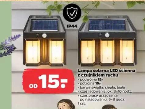 Lampa solarna LED ścienna z czujnikiem ruchu potrójna IP44