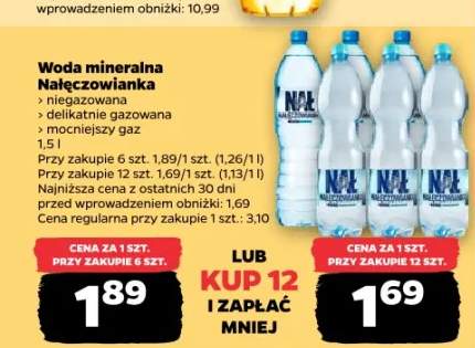 Woda mineralna delikatnie gazowana Nałęczowianka
