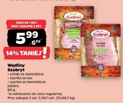 Wędliny Szubryt schab ze świniobicia plastry