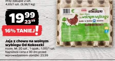 Jaja z chowu na wolnym wybiegu Od Kokoszki rozm. M