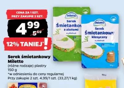Serek śmietankowy z ziołami Miletto plastry