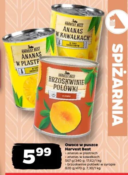 Brzoskwinie połówki w syropie w puszce Harvest Best