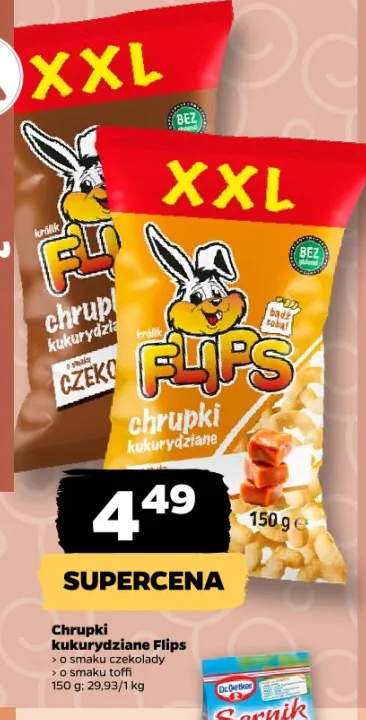 Chrupki kukurydziane Flips o smaku toffi