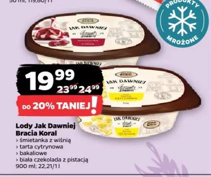 Lody biała czekolada z pistacją Jak Dawniej Bracia Koral