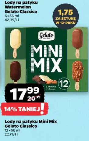 Lody na patyku Mini Mix Gelato Classico 12-pak 66ml