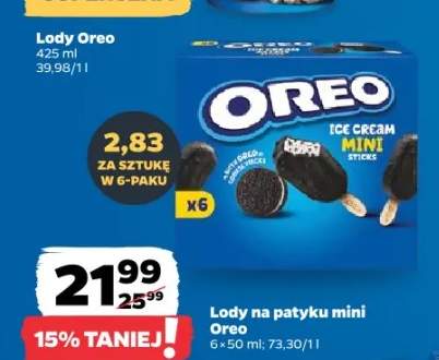 Lody na patyku mini Oreo 6-pak 50ml