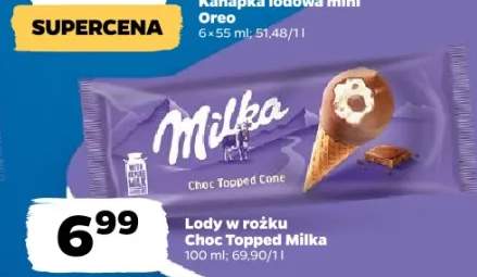 Lody w rożku Choc Topped Milka 100ml