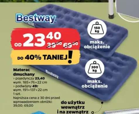 Materac dmuchany podwójny Bestway wym. 191x137x22cm