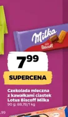 Czekolada mleczna z kawałkami ciastek Lotus Biscoff Milka