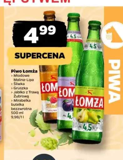 Piwo Łomża Miodowe Malina-Lipa