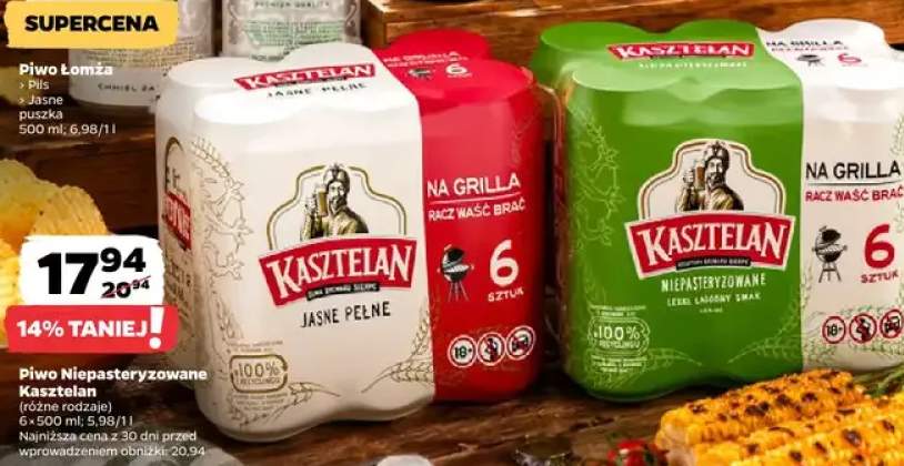 Piwo Kasztelan Jasne Pełne 6-pak 500ml
