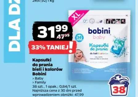 Kapsułki do prania bieli i kolorów Bobini Baby