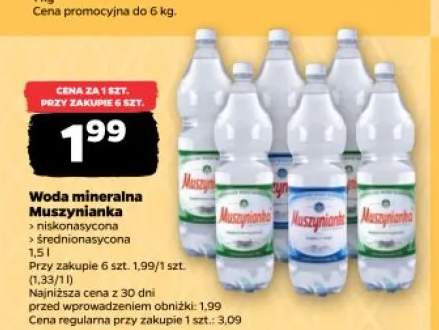 Woda mineralna Muszynianka niskonasycona