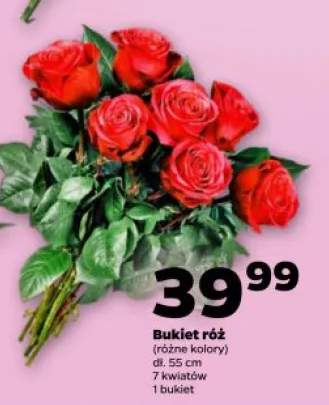 Bukiet róż dł. 55cm 7 kwiatów