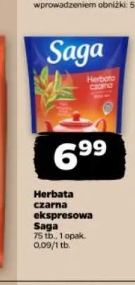 Herbata czarna ekspresowa Saga