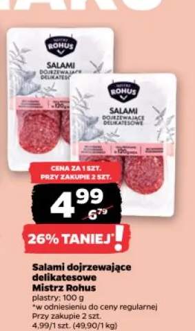 Salami dojrzewające delikatesowe Mistrz Rohus plastry