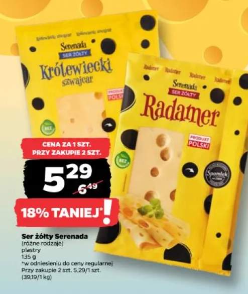 Ser żółty Serenada Królewiecki szwajcar plastry