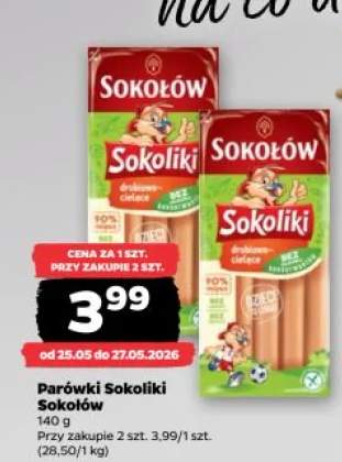 Parówki Sokoliki drobiowo-cielęce Sokołów