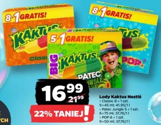 Lody Kaktus Classic Nestlé 9-pak 45ml