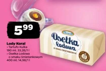 Lody Tartufo Kulka Koral