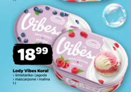 Lody Vibes mascarpone i malina Koral