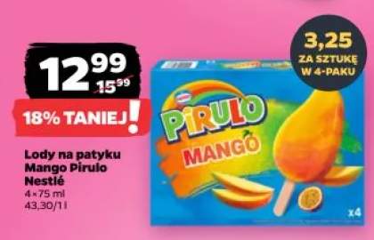 Lody na patyku Mango Pirulo Nestlé 4-pak 75ml