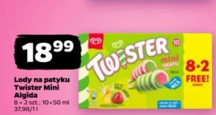 Lody na patyku Twister Mini Algida 10-pak 50ml