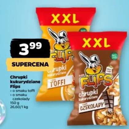 Chrupki kukurydziane Flips o smaku czekolady XXL