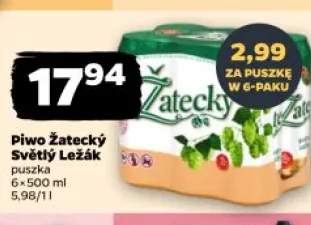Piwo Žatecký Světlý Ležák 6-pak 500ml