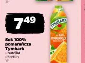 Sok 100% pomarańcza Tymbark butelka