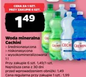 Woda mineralna Cechini średnionasycona