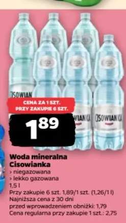 Woda mineralna Cisowianka niegazowana