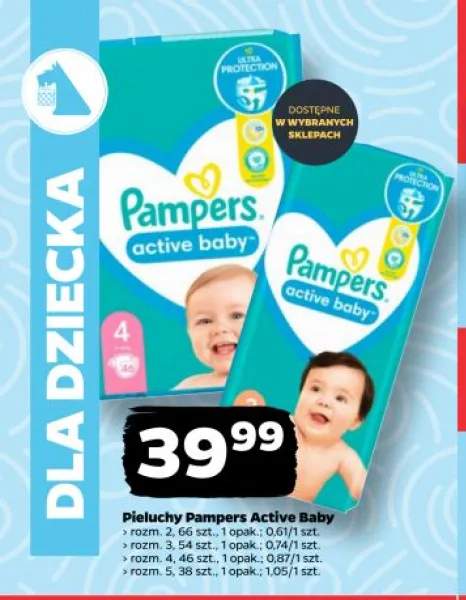 Pieluchy Pampers Active Baby rozm. 2
