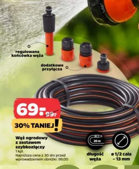 Wąż ogrodowy z zestawem szybkozłączy BLACK+DECKER 20m 1/2 cala