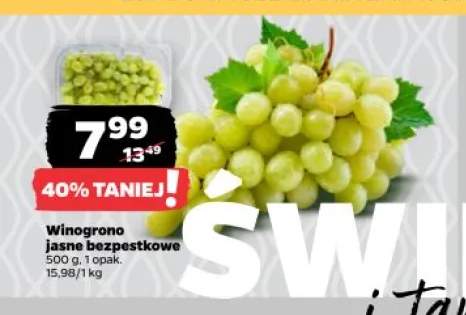 Winogrono jasne bezpestkowe