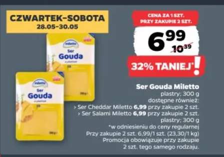 Ser Gouda Miletto plastry