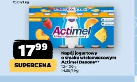 Napój jogurtowy o smaku wieloowocowym Actimel Danone 12-pak 100g