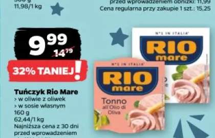 Tuńczyk Rio Mare w sosie własnym