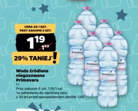 Woda źródlana niegazowana Primavera
