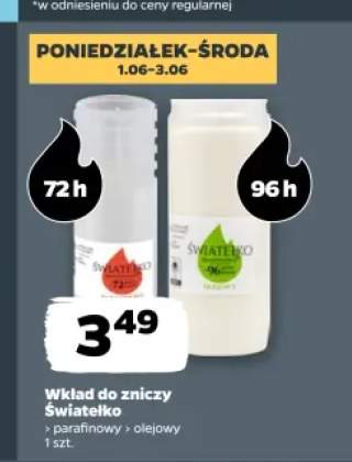 Wkład do zniczy parafinowy Światełko