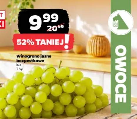 Winogrono jasne bezpestkowe