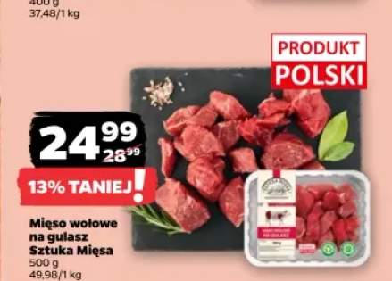 Mięso wołowe na gulasz Sztuka Mięsa