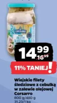 Wiejskie filety śledziowe z cebulką w zalewie olejowej Corsarro