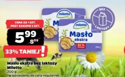 Masło ekstra bez laktozy Miletto