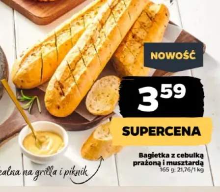 Bagietka z cebulką prażoną i musztardą