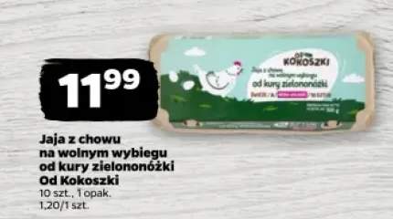 Jaja z chowu na wolnym wybiegu od kury zielononóżki Od Kokoszki