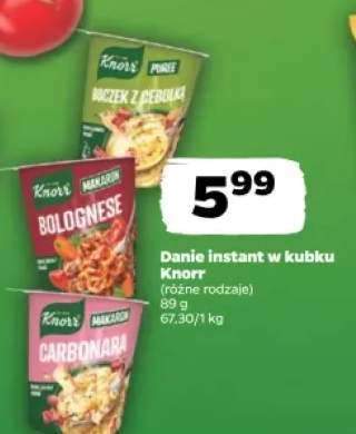Danie instant w kubku Knorr