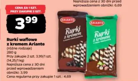 Rurki waflowe z kremem Ariante