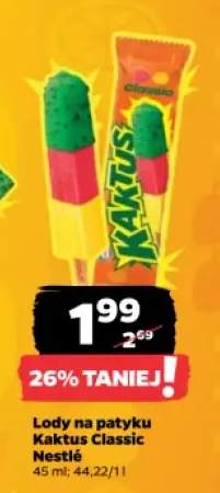Lody na patyku Kaktus Classic Nestlé
