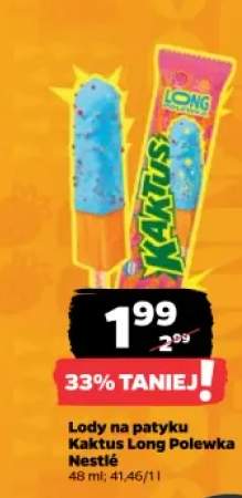 Lody na patyku Kaktus Long Polewka Nestlé